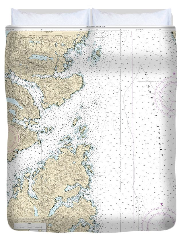 Nautical Chart-17432 Clarence Strait-moira Sound - Duvet Cover