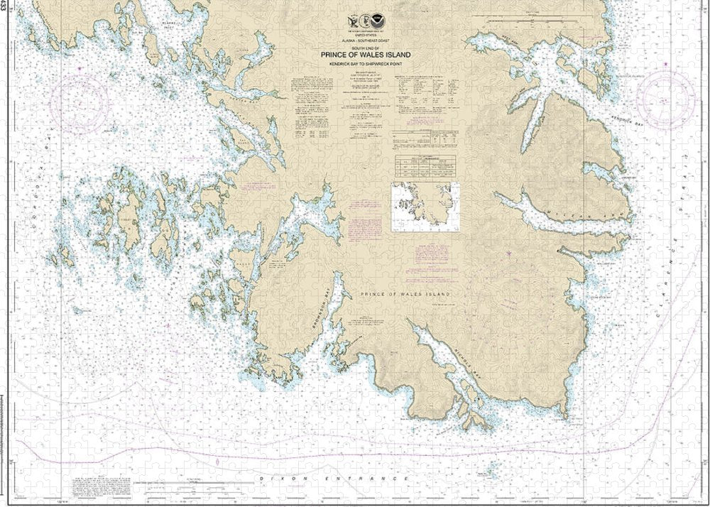 Nautical Chart-17433 Kendrick Bay-shipwreck Point, Prince-wales Island - Puzzle