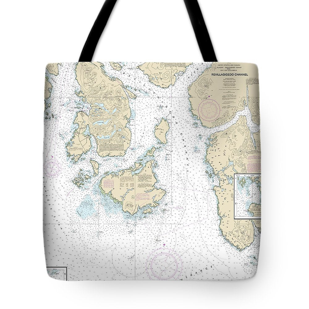 Nautical Chart-17434 Revillagigedo Channel, Ryus Bay, Foggy Bay - Tote Bag