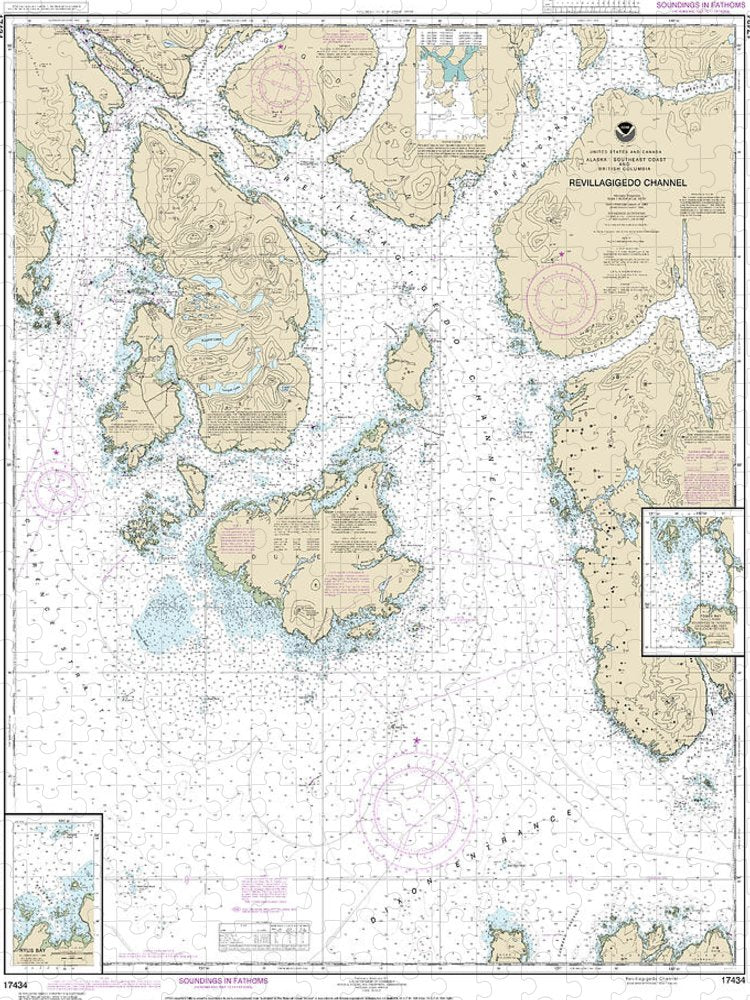 Nautical Chart 17434 Revillagigedo Channel, Ryus Bay, Foggy Bay Puzzle