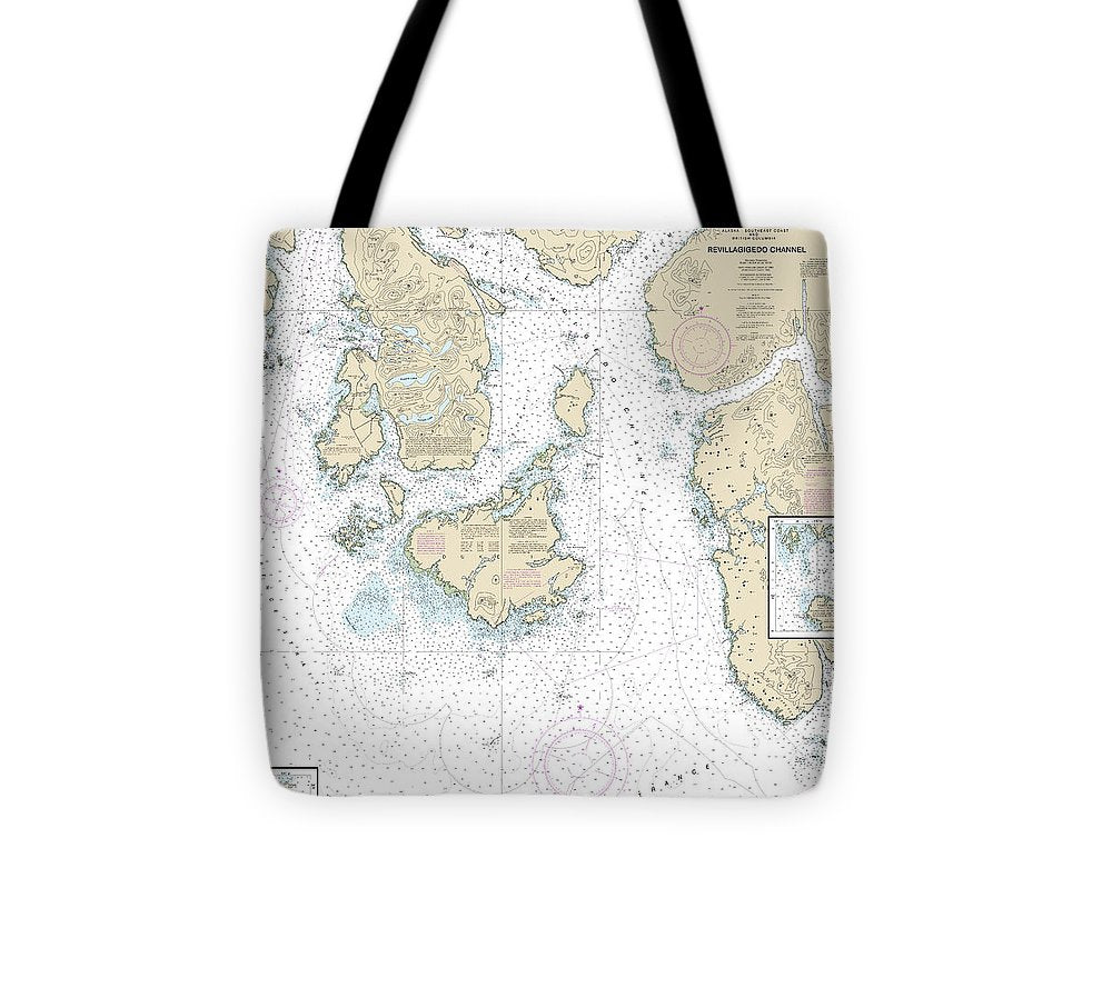 Nautical Chart 17434 Revillagigedo Channel, Ryus Bay, Foggy Bay Tote Bag