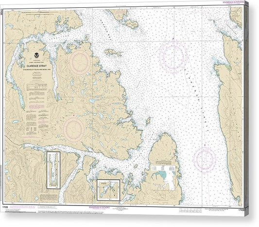 Nautical Chart-17436 Clarence Strait, Cholmondeley Sound-Skowl Arm  Acrylic Print