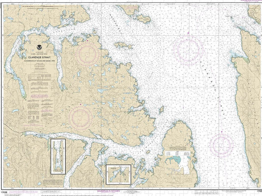 Nautical Chart 17436 Clarence Strait, Cholmondeley Sound Skowl Arm Puzzle