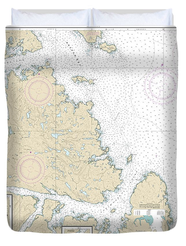 Nautical Chart-17436 Clarence Strait, Cholmondeley Sound-skowl Arm - Duvet Cover