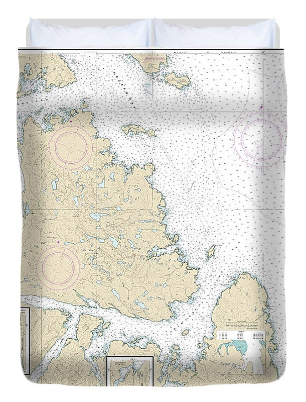 Nautical Chart-17436 Clarence Strait, Cholmondeley Sound-skowl Arm - Duvet Cover