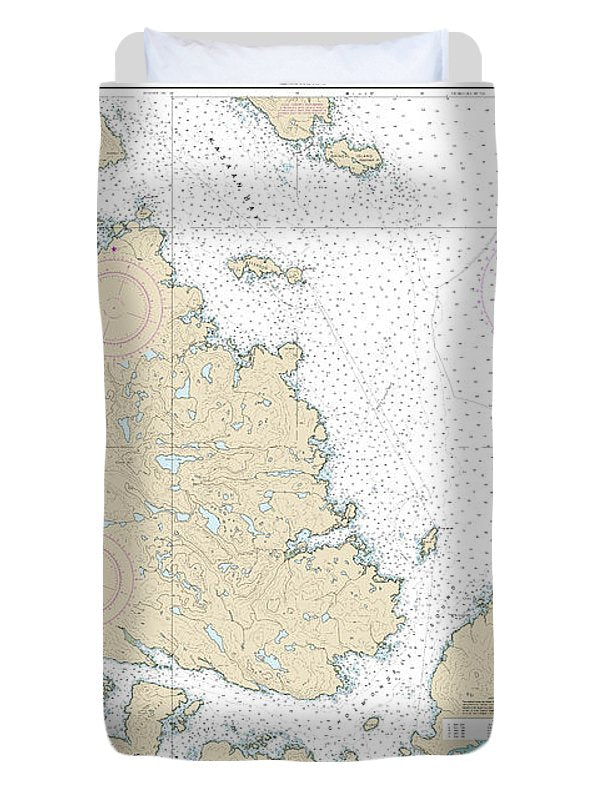 Nautical Chart-17436 Clarence Strait, Cholmondeley Sound-skowl Arm - Duvet Cover