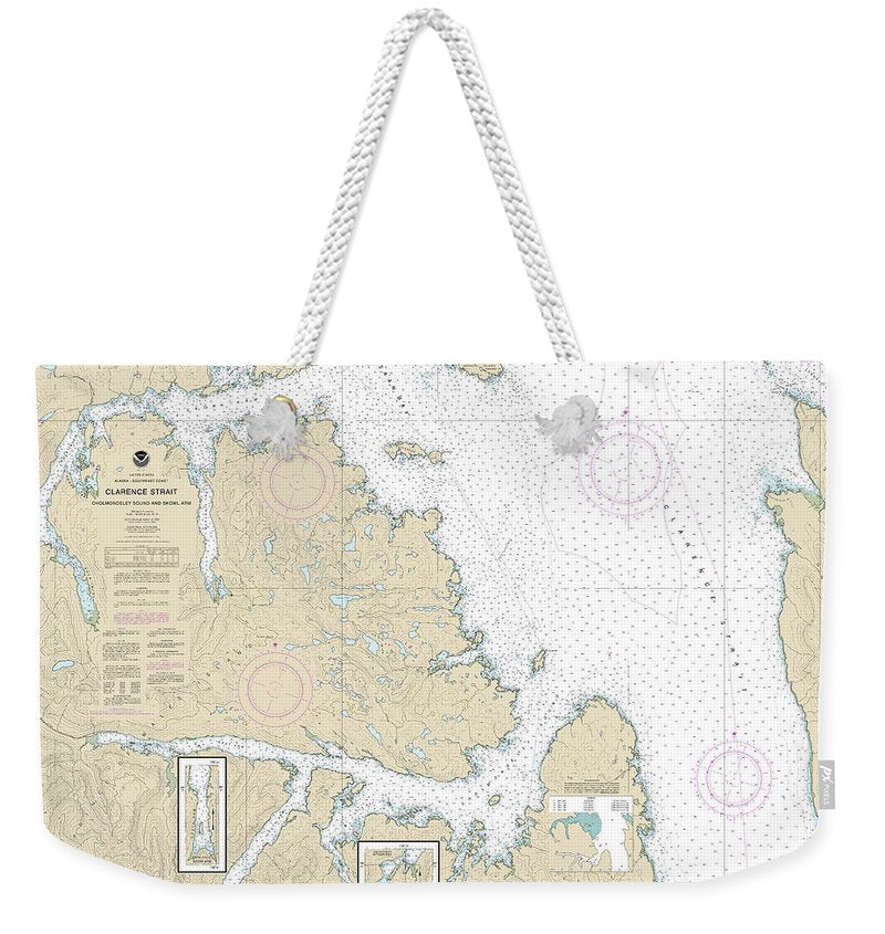Nautical Chart-17436 Clarence Strait, Cholmondeley Sound-skowl Arm - Weekender Tote Bag