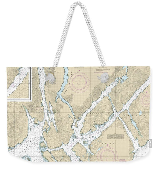 Nautical Chart-17437 Portland Inlet-nakat Bay - Weekender Tote Bag