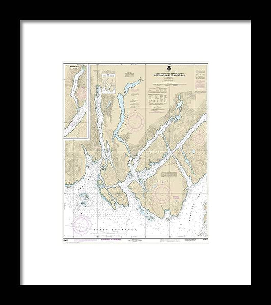 A beuatiful Framed Print of the Nautical Chart-17437 Portland Inlet-Nakat Bay by SeaKoast