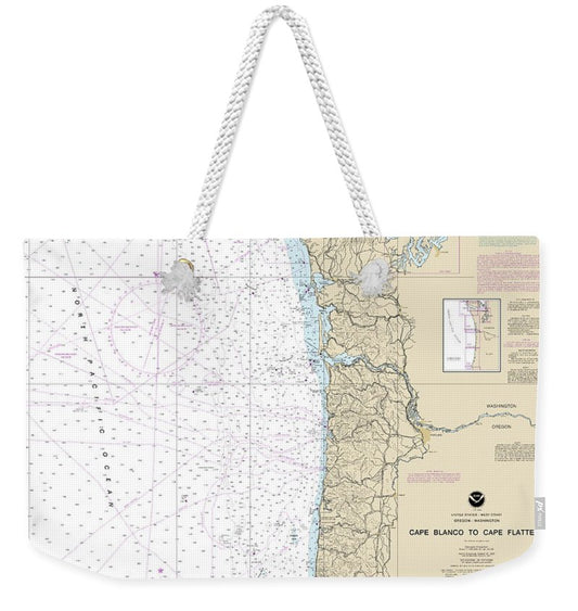 Nautical Chart-18003 Cape Blanco-cape Flattery - Weekender Tote Bag