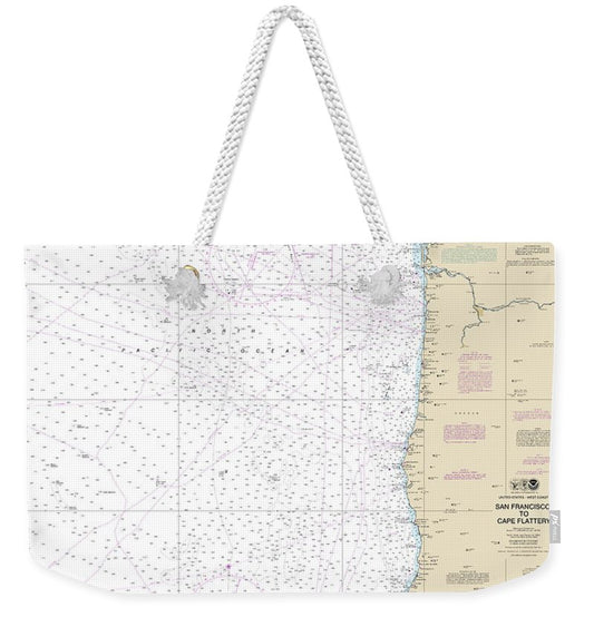 Nautical Chart-18007 San Francisco-cape Flattery - Weekender Tote Bag