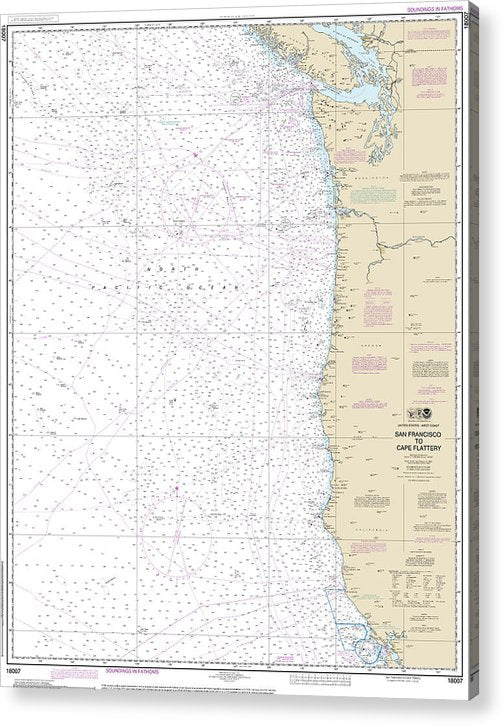 Nautical Chart-18007 San Francisco-Cape Flattery  Acrylic Print