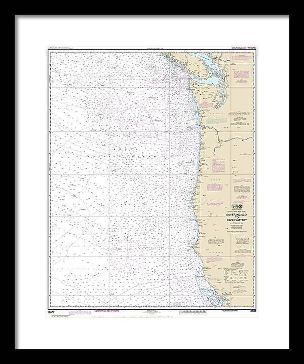 Nautical Chart-18007 San Francisco-cape Flattery - Framed Print