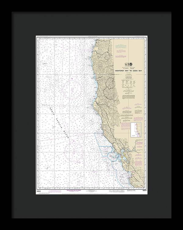 Nautical Chart-18010 Monterey Bay-coos Bay - Framed Print