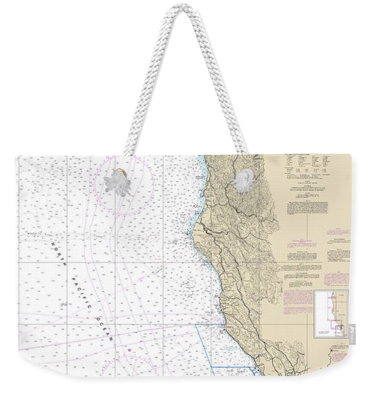 Nautical Chart-18010 Monterey Bay-coos Bay - Weekender Tote Bag