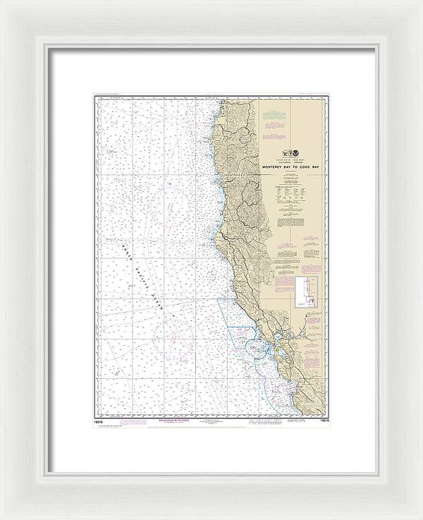 Nautical Chart-18010 Monterey Bay-coos Bay - Framed Print