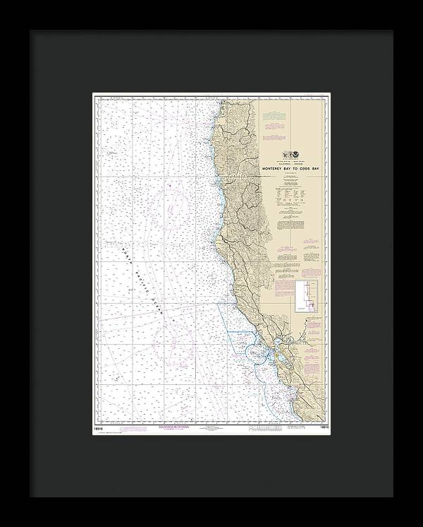 Nautical Chart-18010 Monterey Bay-coos Bay - Framed Print