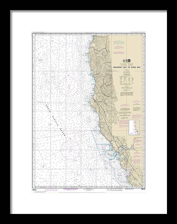 Nautical Chart-18010 Monterey Bay-coos Bay - Framed Print