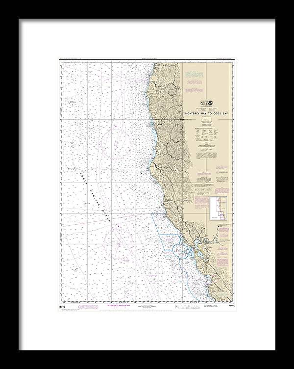 Nautical Chart-18010 Monterey Bay-coos Bay - Framed Print