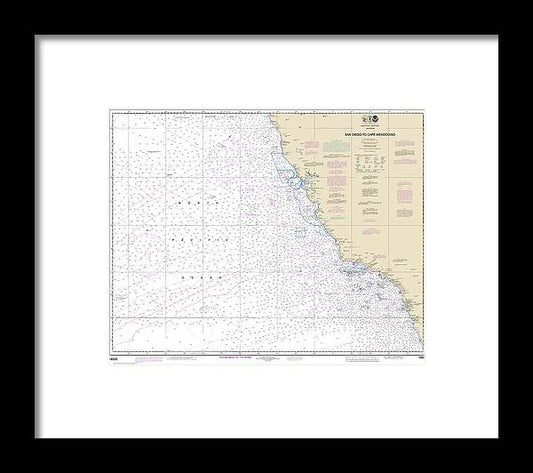 A beuatiful Framed Print of the Nautical Chart-18020 San Diego-Cape Mendocino by SeaKoast