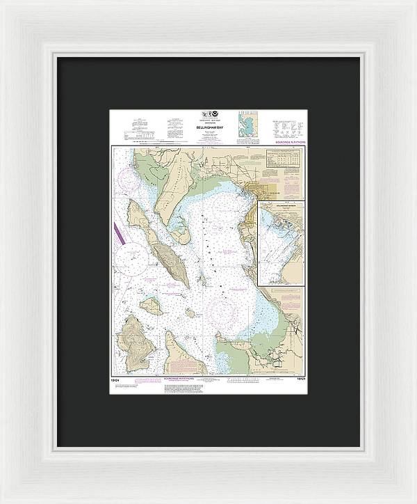 Nautical Chart-18424 Bellingham Bay, Bellingham Harbor - Framed Print