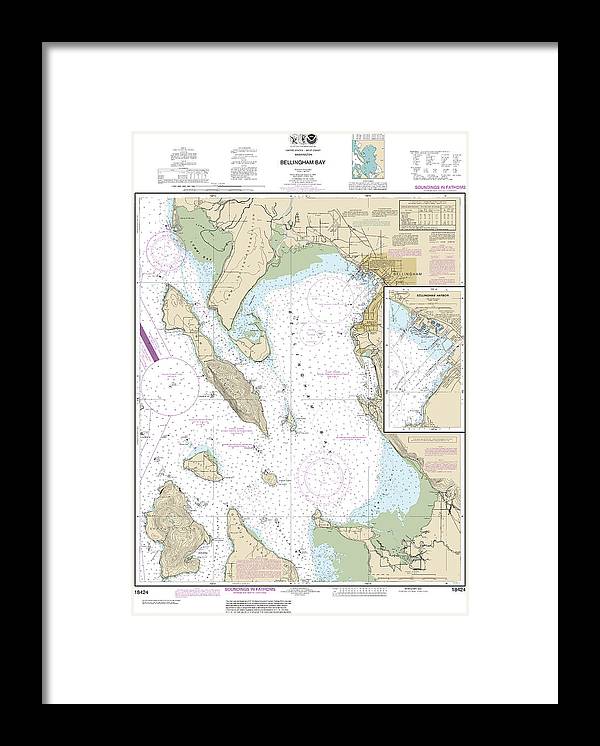 A beuatiful Framed Print of the Nautical Chart-18424 Bellingham Bay, Bellingham Harbor by SeaKoast