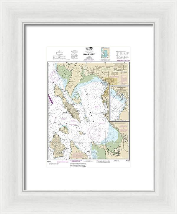 Nautical Chart-18424 Bellingham Bay, Bellingham Harbor - Framed Print