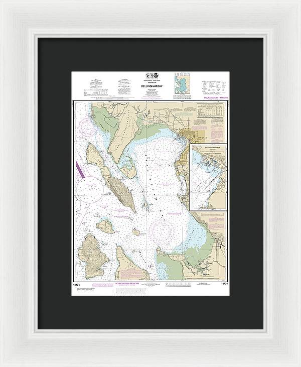 Nautical Chart-18424 Bellingham Bay, Bellingham Harbor - Framed Print