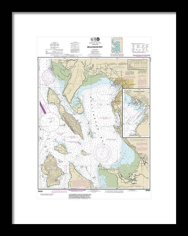 Nautical Chart-18424 Bellingham Bay, Bellingham Harbor - Framed Print