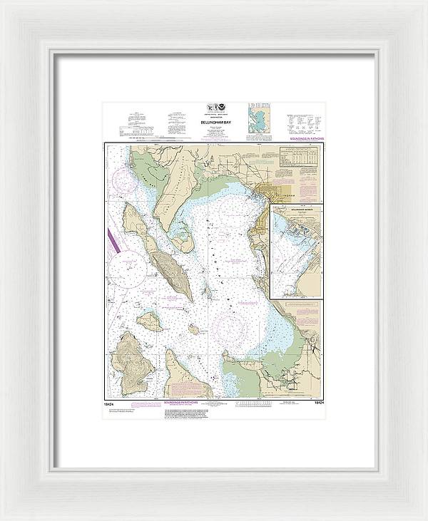 Nautical Chart-18424 Bellingham Bay, Bellingham Harbor - Framed Print