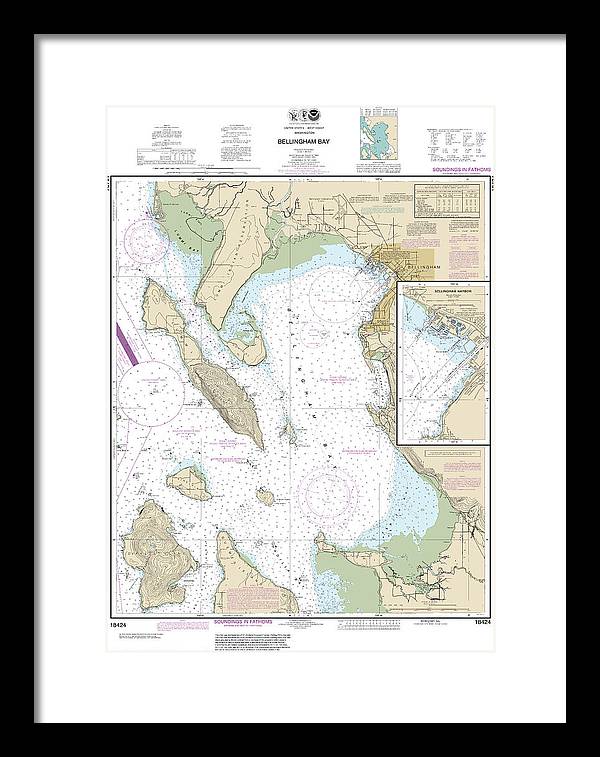 Nautical Chart-18424 Bellingham Bay, Bellingham Harbor - Framed Print