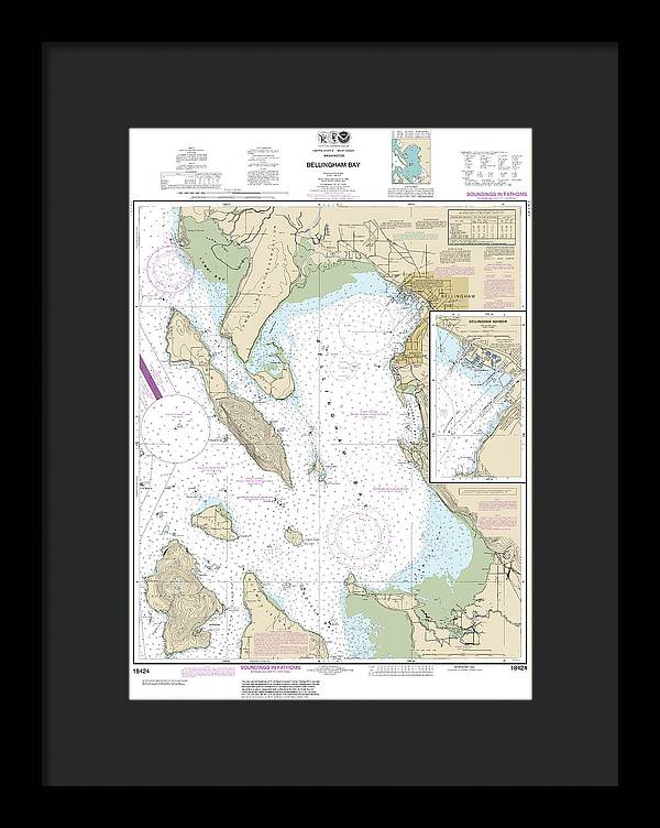 Nautical Chart-18424 Bellingham Bay, Bellingham Harbor - Framed Print