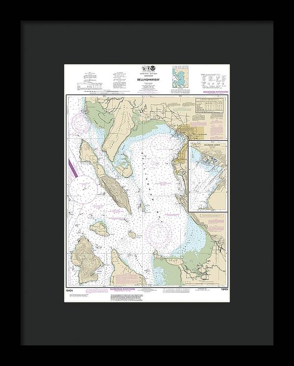 Nautical Chart-18424 Bellingham Bay, Bellingham Harbor - Framed Print