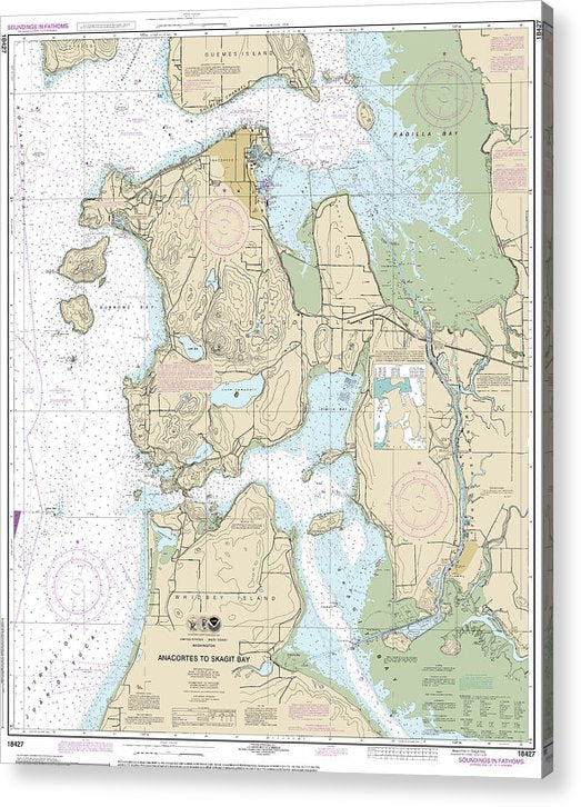 Nautical Chart-18427 Anacortes-Skagit Bay  Acrylic Print