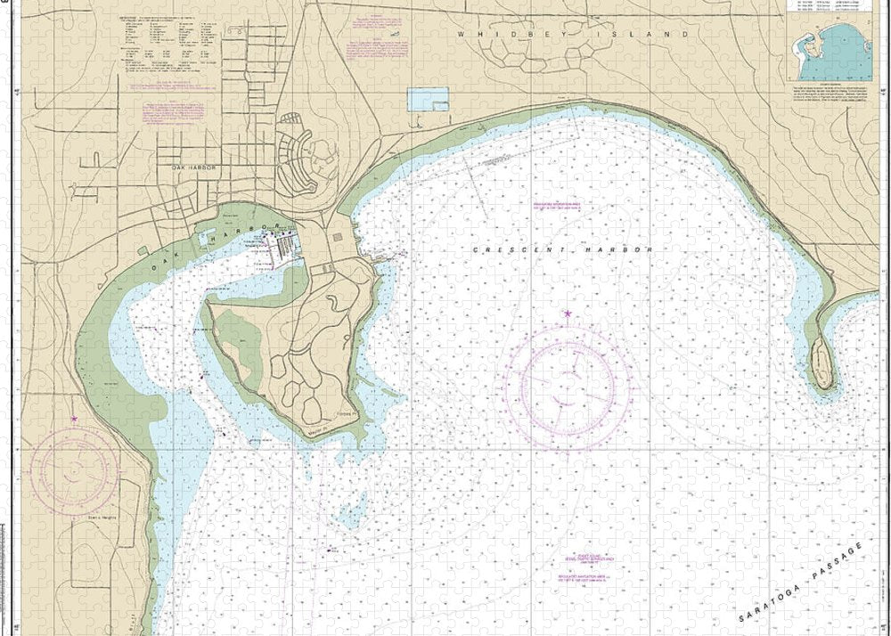 Nautical Chart-18428 Oak-crescent Harbors - Puzzle