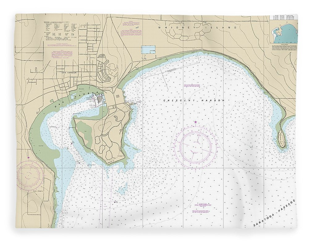 Nautical Chart-18428 Oak-crescent Harbors - Blanket