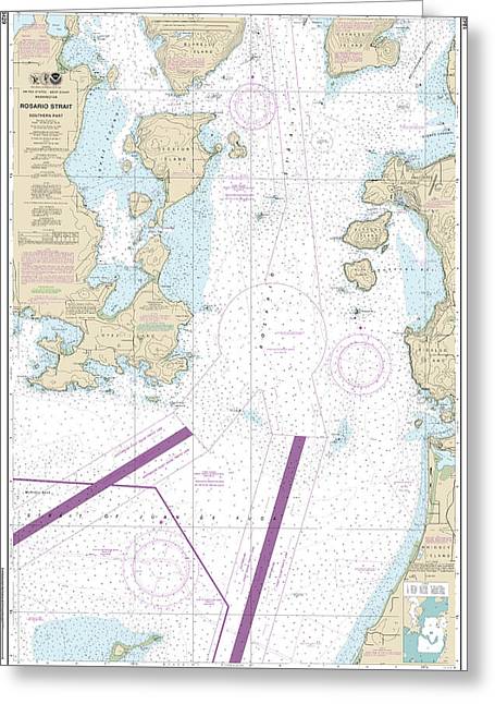 Nautical Chart-18429 Rosario Strait-southern Part - Greeting Card