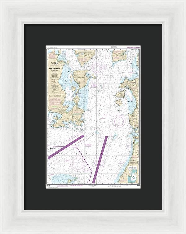 Nautical Chart-18429 Rosario Strait-southern Part - Framed Print