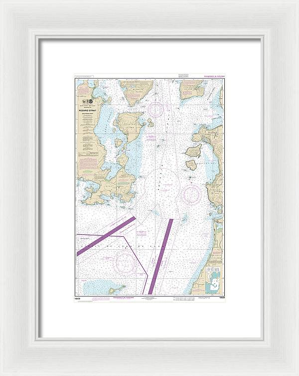 Nautical Chart-18429 Rosario Strait-southern Part - Framed Print