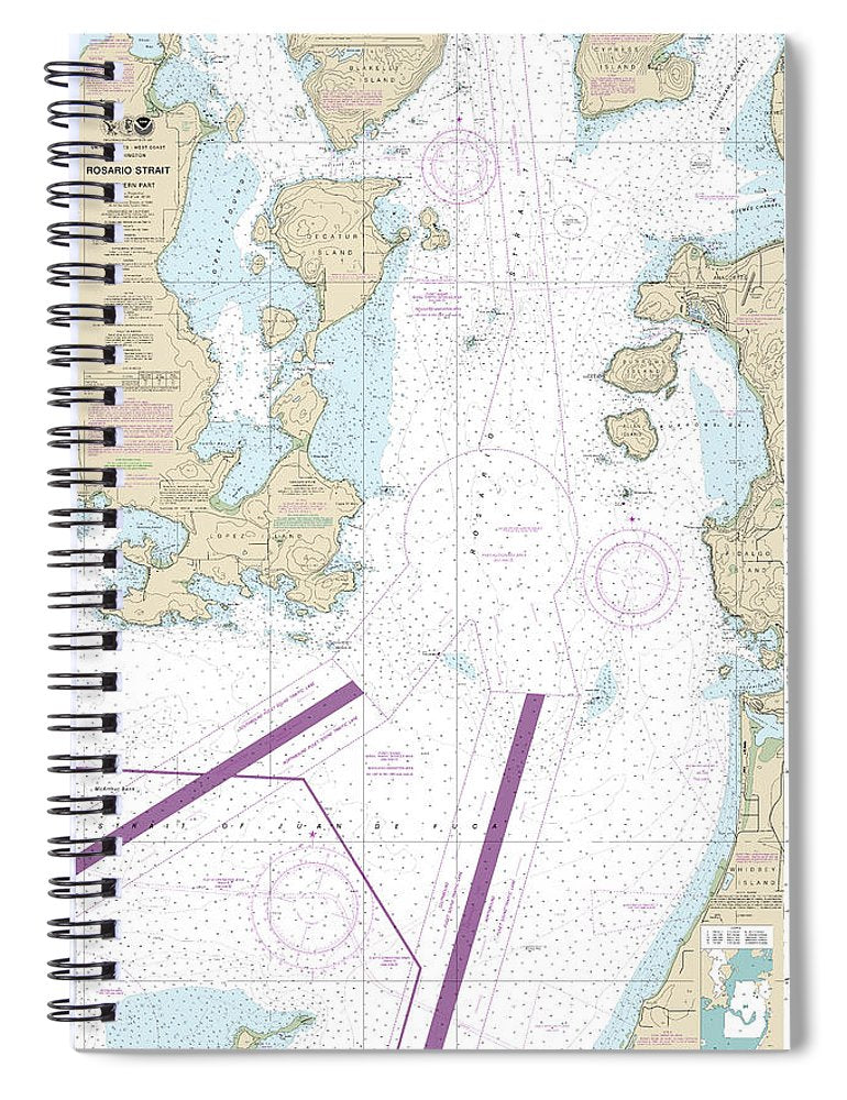 Nautical Chart 18429 Rosario Strait Southern Part Spiral Notebook