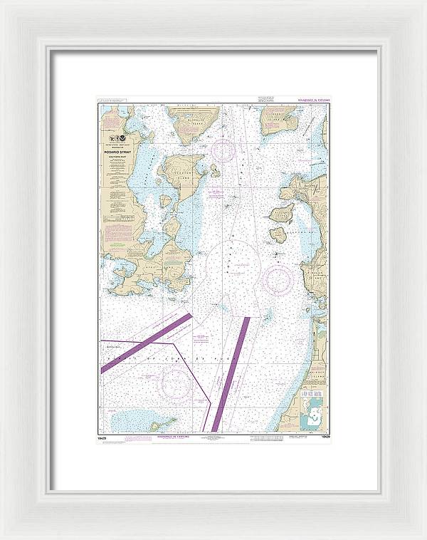 Nautical Chart-18429 Rosario Strait-southern Part - Framed Print