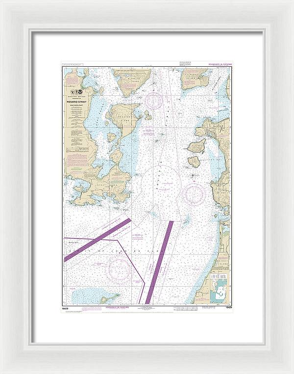 Nautical Chart-18429 Rosario Strait-southern Part - Framed Print