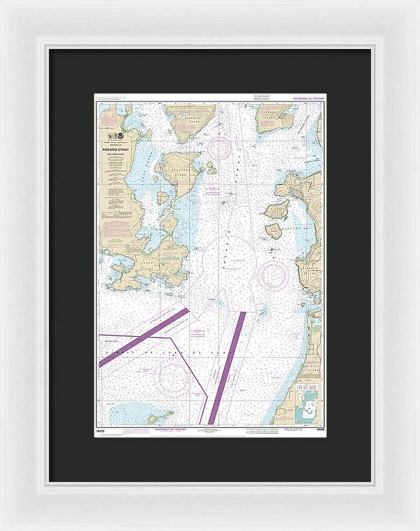 Nautical Chart-18429 Rosario Strait-southern Part - Framed Print