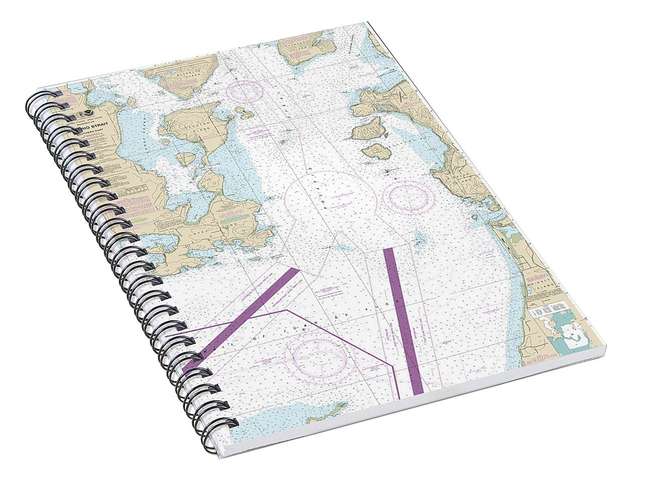 Nautical Chart-18429 Rosario Strait-southern Part - Spiral Notebook