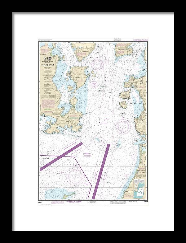 Nautical Chart-18429 Rosario Strait-southern Part - Framed Print