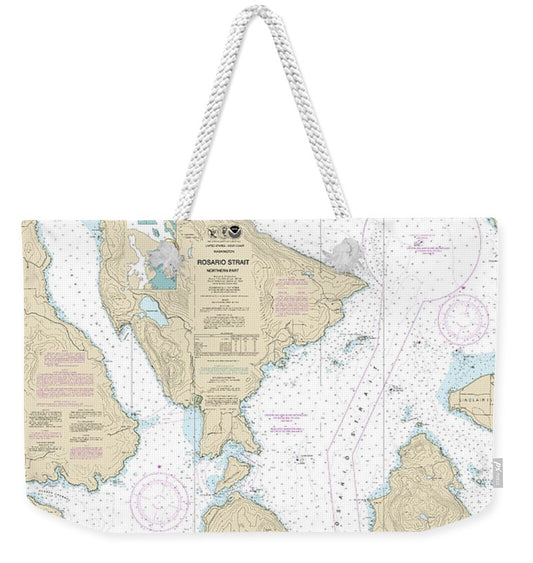 Nautical Chart-18430 Rosario Strait-northern Part - Weekender Tote Bag