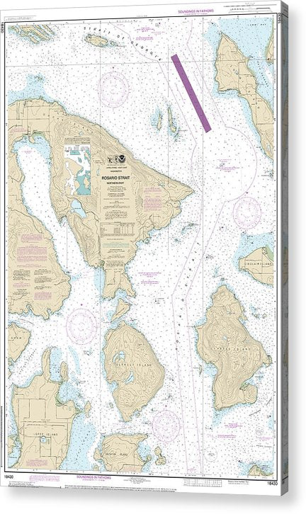 Nautical Chart-18430 Rosario Strait-Northern Part  Acrylic Print