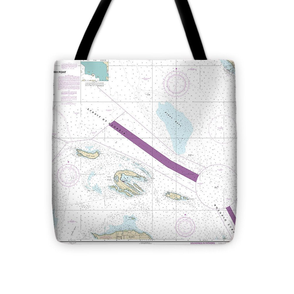 Nautical Chart-18431 Rosario Stait-cherry Point - Tote Bag