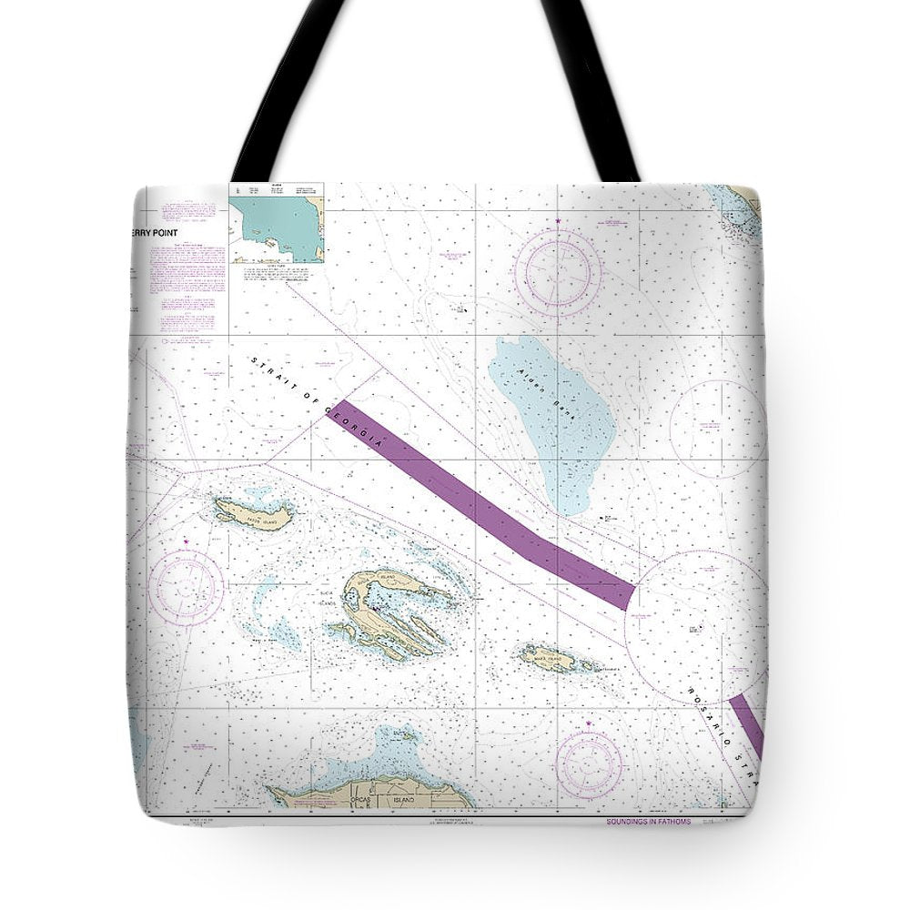 Nautical Chart-18431 Rosario Stait-cherry Point - Tote Bag