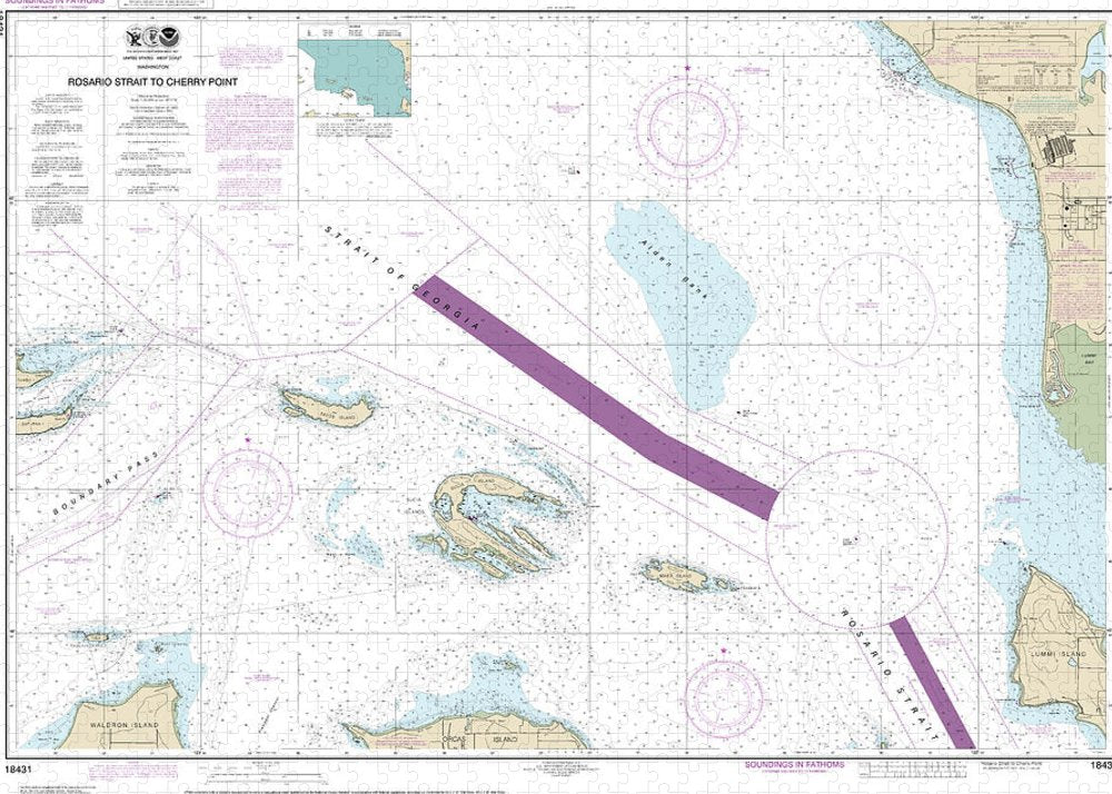 Nautical Chart-18431 Rosario Stait-cherry Point - Puzzle